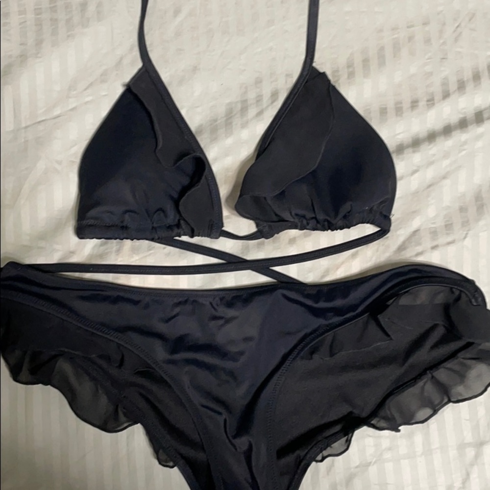 Victoria’s Secret black ruffle string bikini